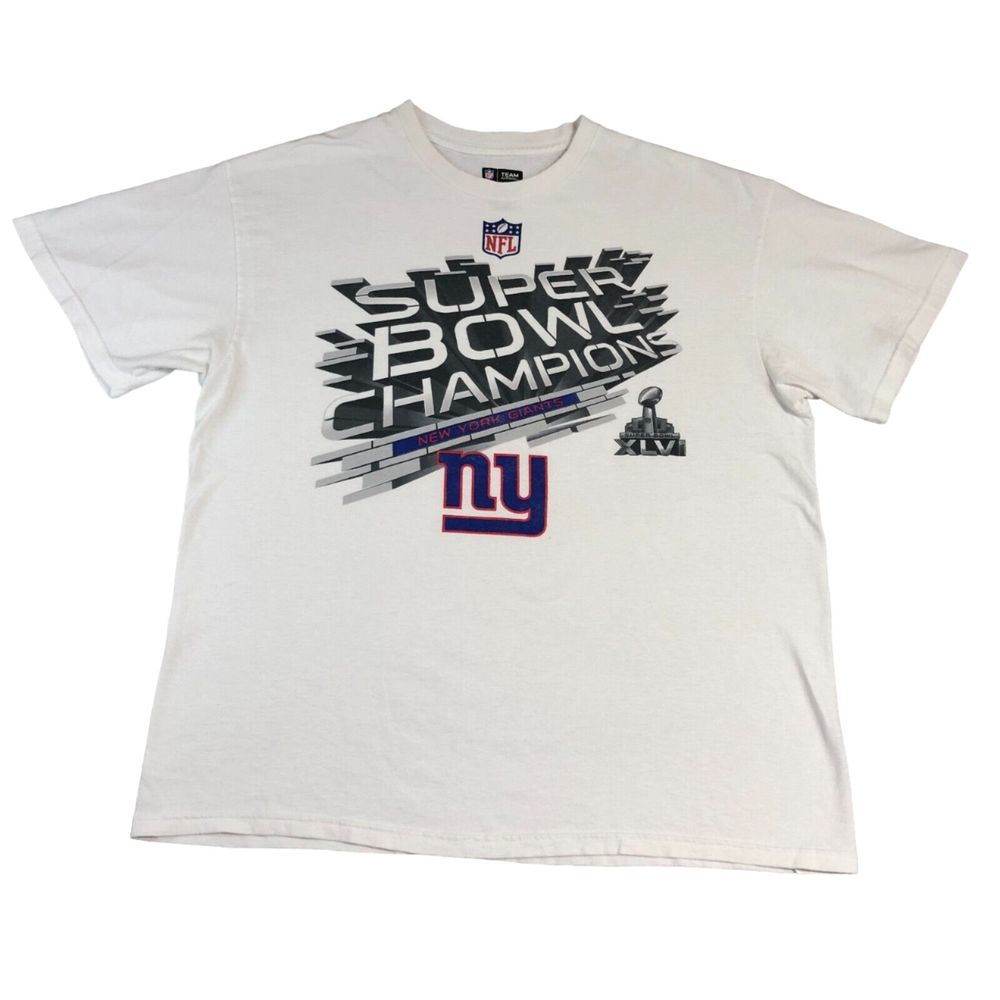 New York Giants Shirt NFL Football Champions Team Apparel‎ Men XL White Sports